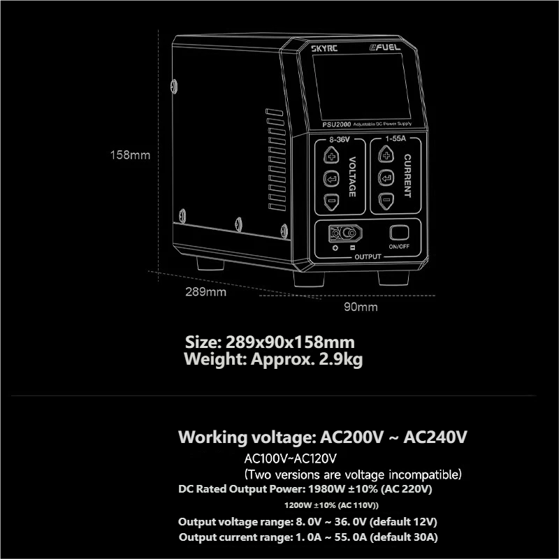 SKYRC PSU2000 1980W Einstellba – Drone Battery Bewertung und Preis